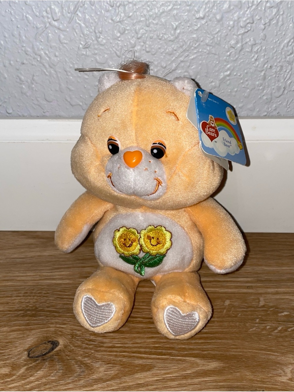 Vintage 2002 Care Bears Friend Bear Orange Plush